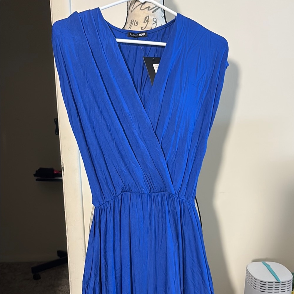 Blue Women's One Piece with Pockets